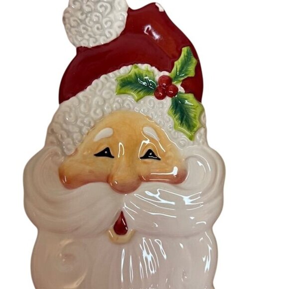 Vintage Fitz & Floyd Santa Claus Ceramic Platter Handcrafted Holiday Decor 16" - Picture 2 of 7